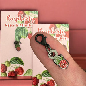 Raspberry single stitch markers or progress keepers