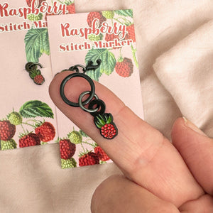 Raspberry single stitch markers or progress keepers