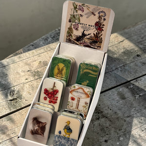 Large tin variety pack with cardboard display