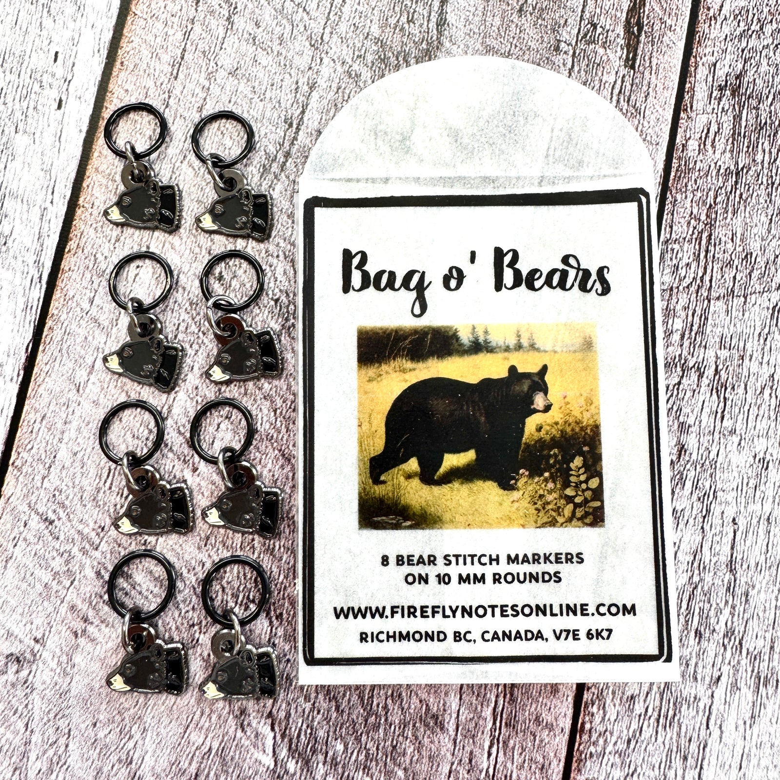 Bear Stitch Markers – Limited Edition Set of 8