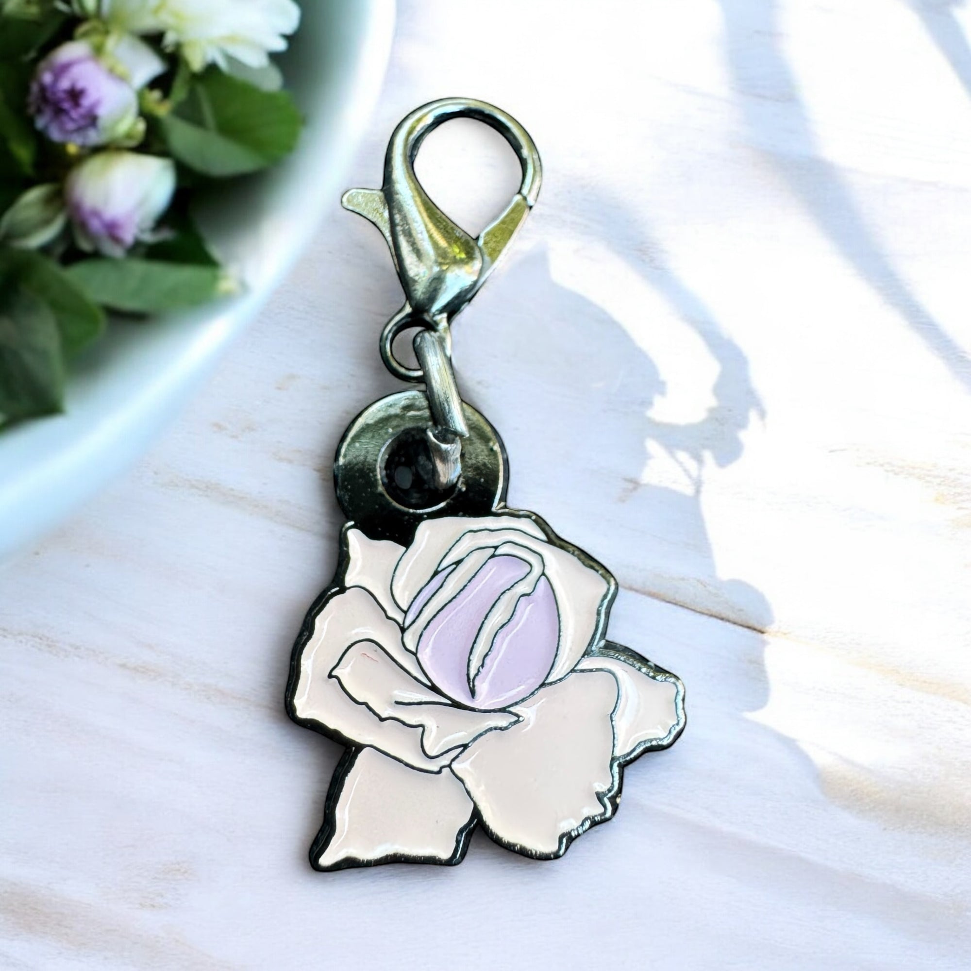 Vintage Rose Stitch Marker / Progress Keeper