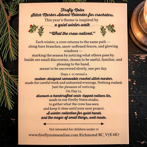 2026 CROCHET Stitch marker Advent Calendar "What the Crow Noticed" *PRESALE*