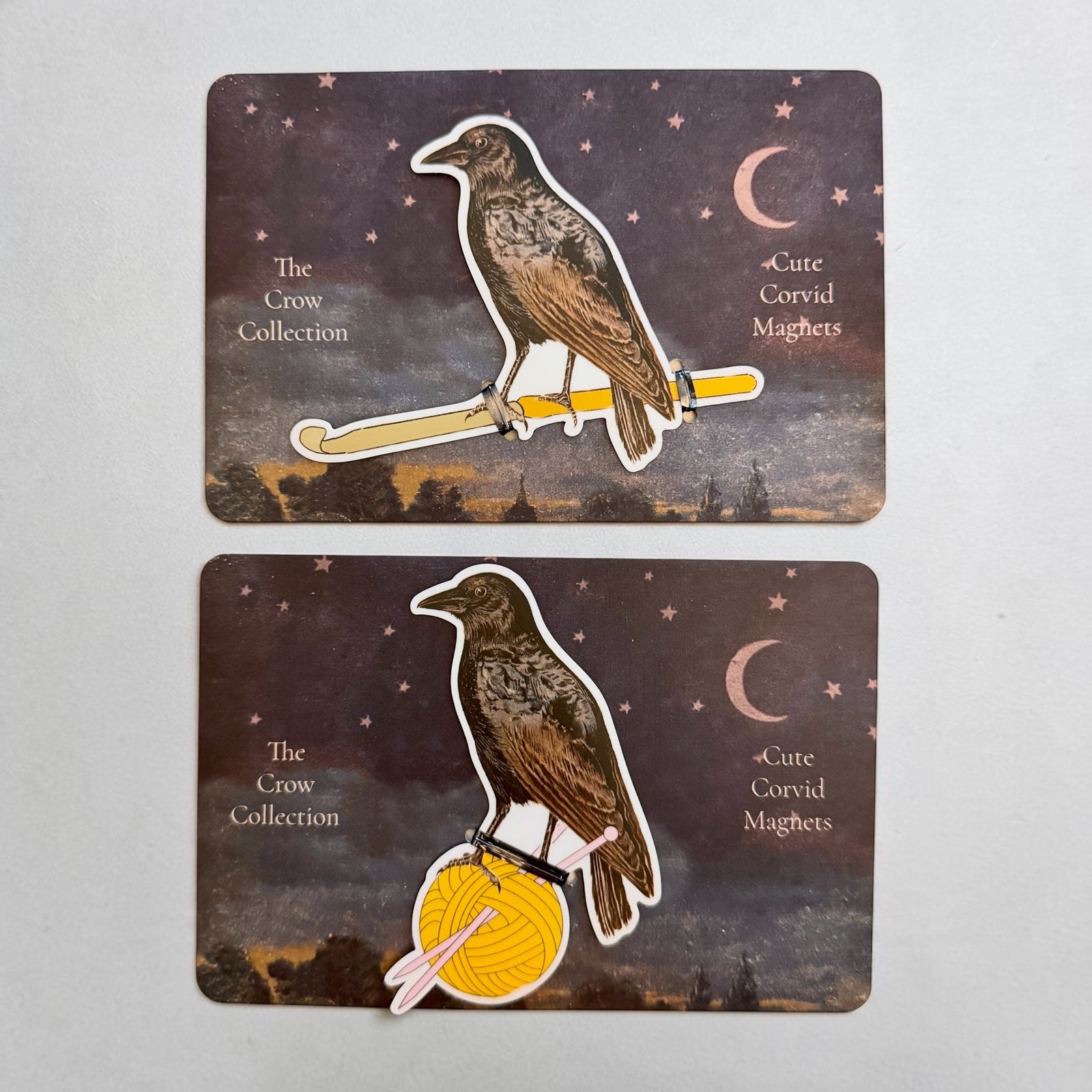 The Crow Collection – Decorative Crow Magnets | Knitting or Crochet