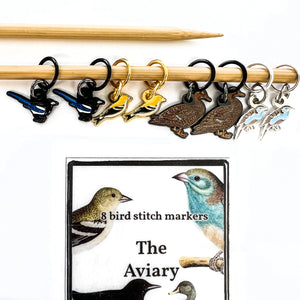 Aviary stitch marker pack, bird stitch markers