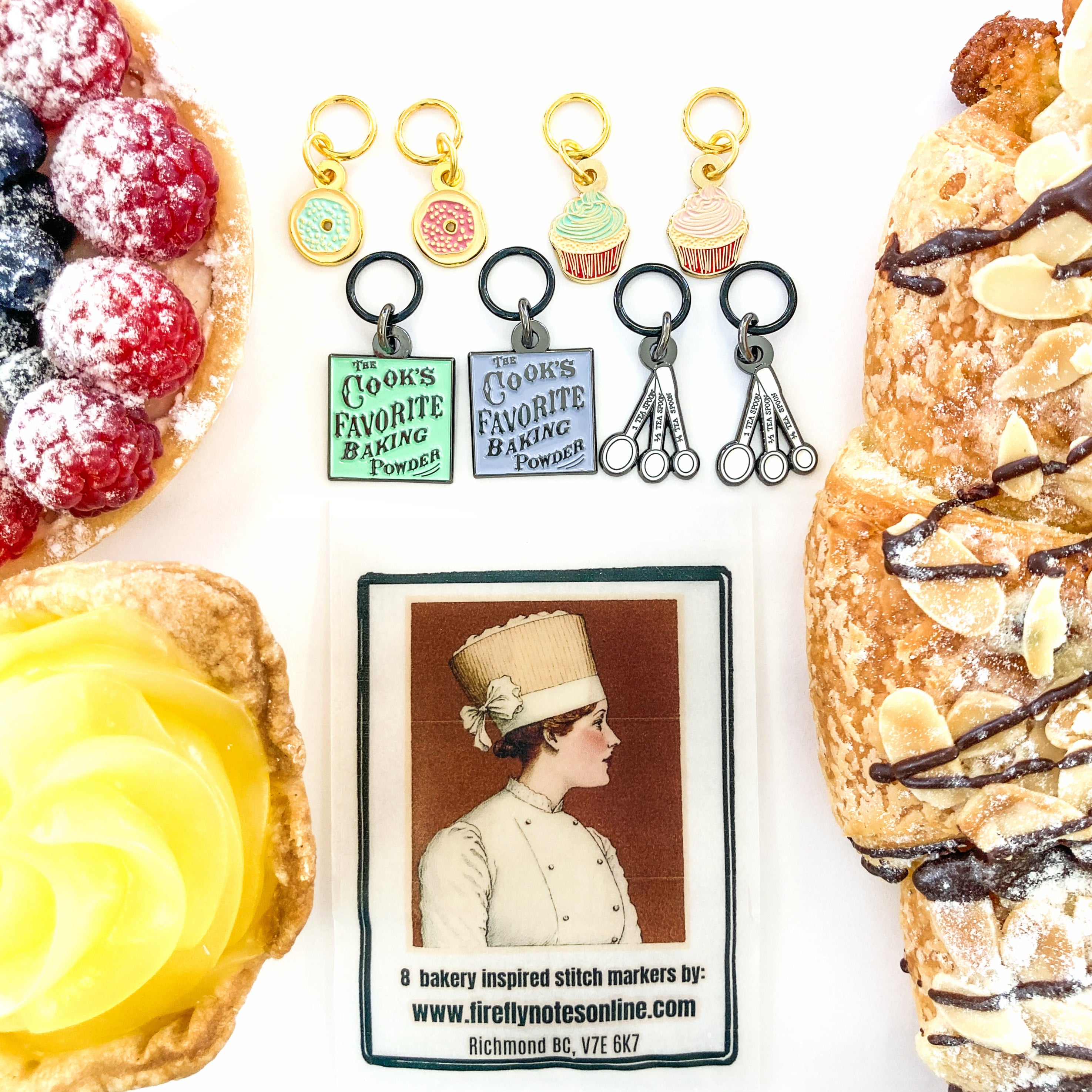 Bakery Delights Enamel Stitch Markers for Knitters