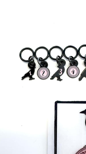 Counting (Yarn) Crows Stitch Marker Set