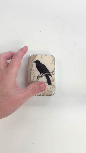 Black Crow Notions Tin – Handcrafted with Glossy Resin Finish