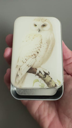 Snowy Owl Notions Tin