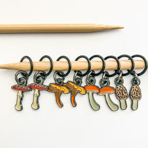 Makers mushrooms, Exclusive custom Firefly Notes enamel stitch markers