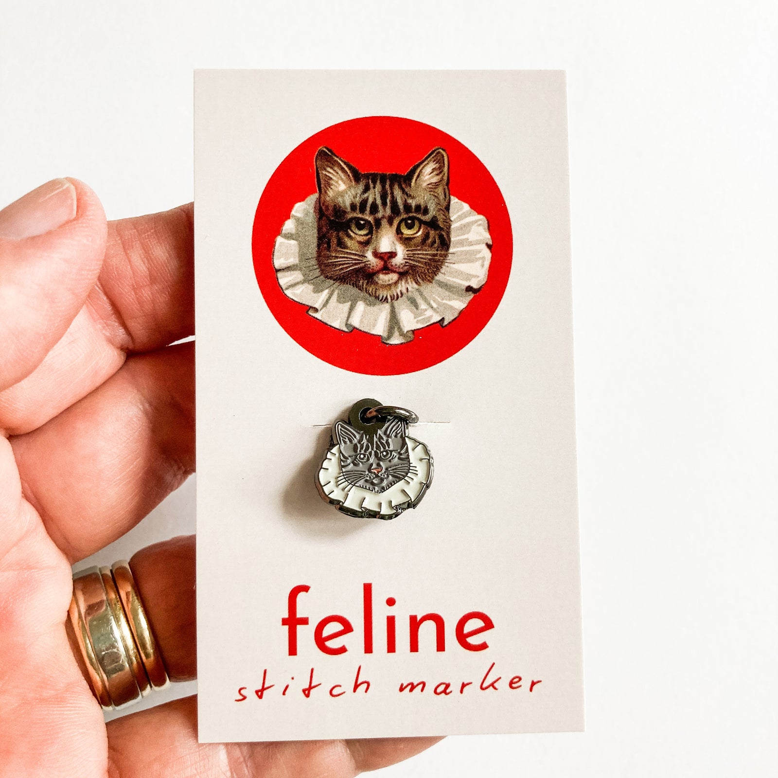 Feline stitch marker single, Custom Firefly Notes stitch marker