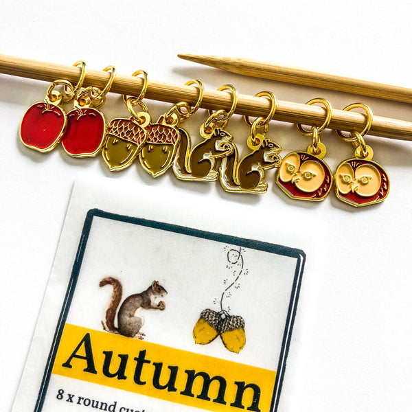 Autumn stitch markers for knitting, Custom Firefly Notes Stitch marker