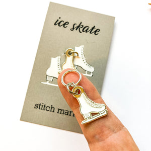 Ice skate stitch marker or progress keeper