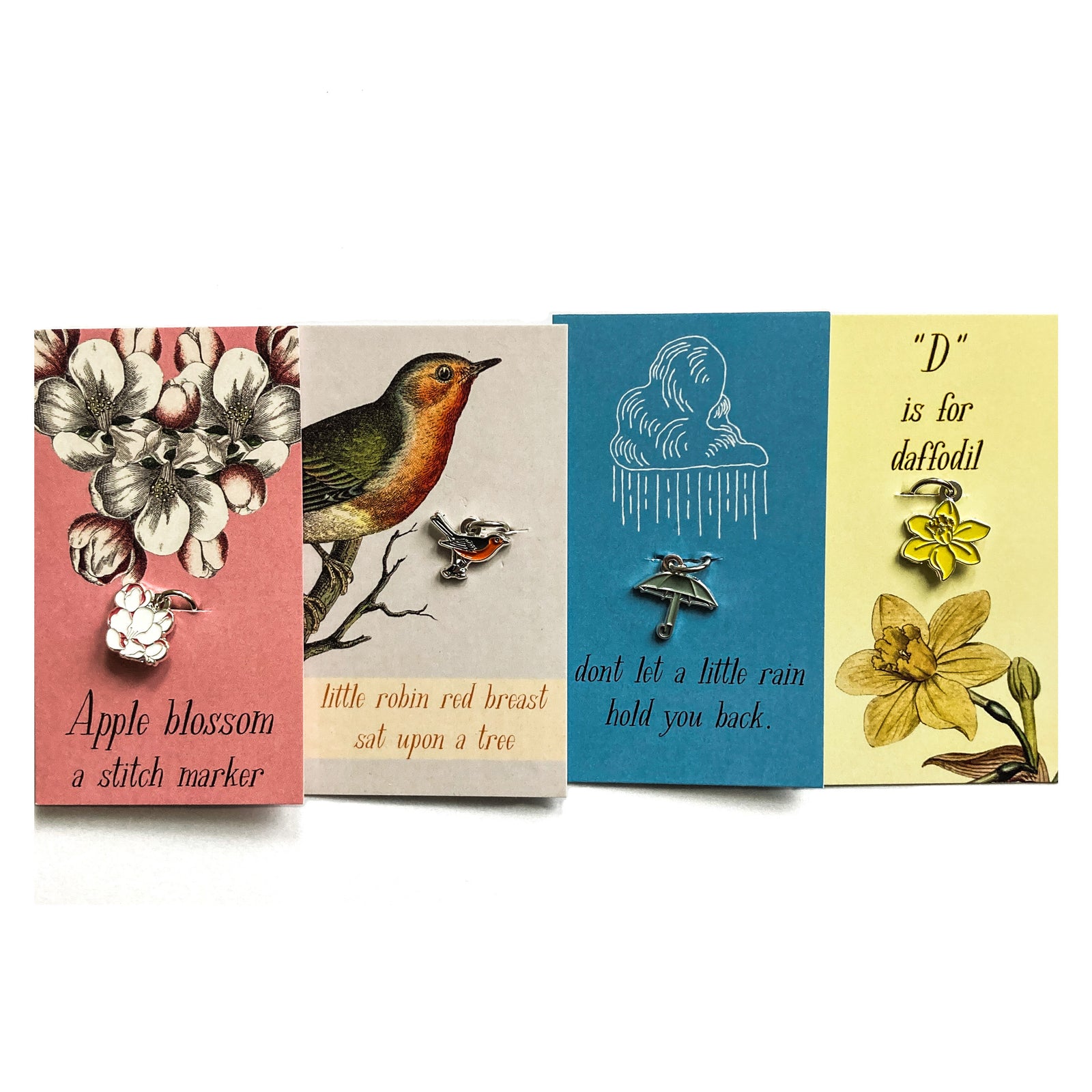 Spring singles, custom Firefly Notes enamel stitch marker singles