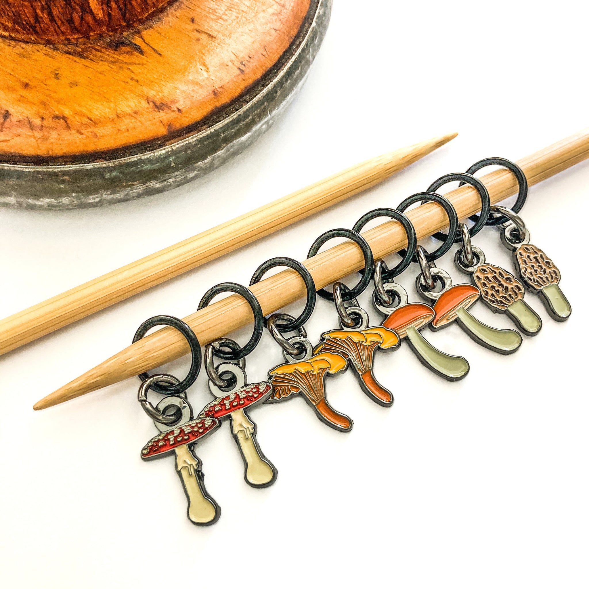 Spring stitch markers for knitting, custom Firefly Notes sti
