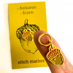 Autumn single stitch marker, Custom Firefly Notes, progress keeper