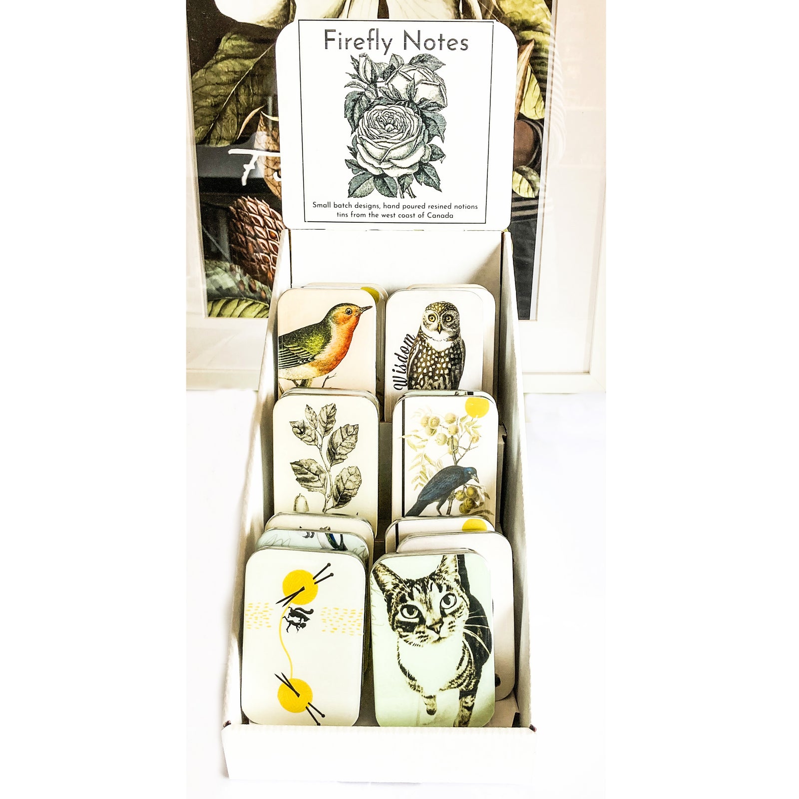 Large tin variety pack with cardboard display