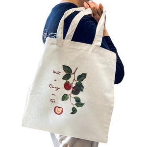 Yarn project bag, Cherry Tote