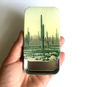 Desert cactus tin